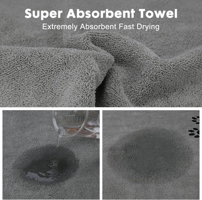 3-Pack Microfiber Pet Bath Towels 20x35 – Soft, Absorbent Dog & Cat Drying