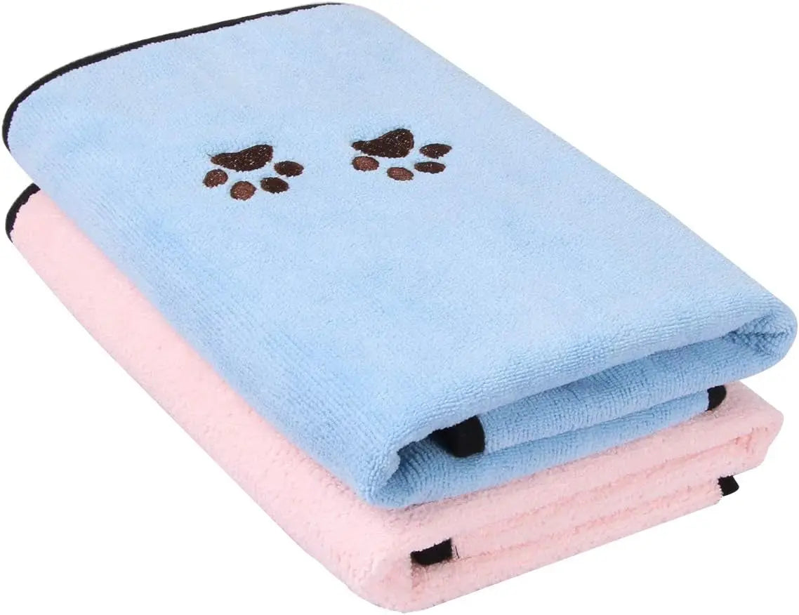 3-Pack Microfiber Pet Bath Towels 20x35 – Soft, Absorbent Dog & Cat Drying Pink Blue 20" X 35"