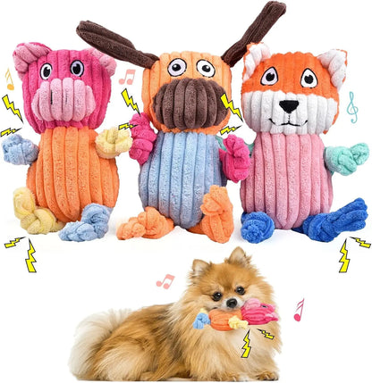 3-Pack Plus Chew Dog Squeaky Toys for Small Medium Large Dogs Dogfoxpig