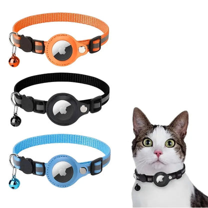3 Pack Reflective Cat Collars with AirTag Holder & Bell, Breakaway Safety Kitten Collar Set, Waterproof Style 2