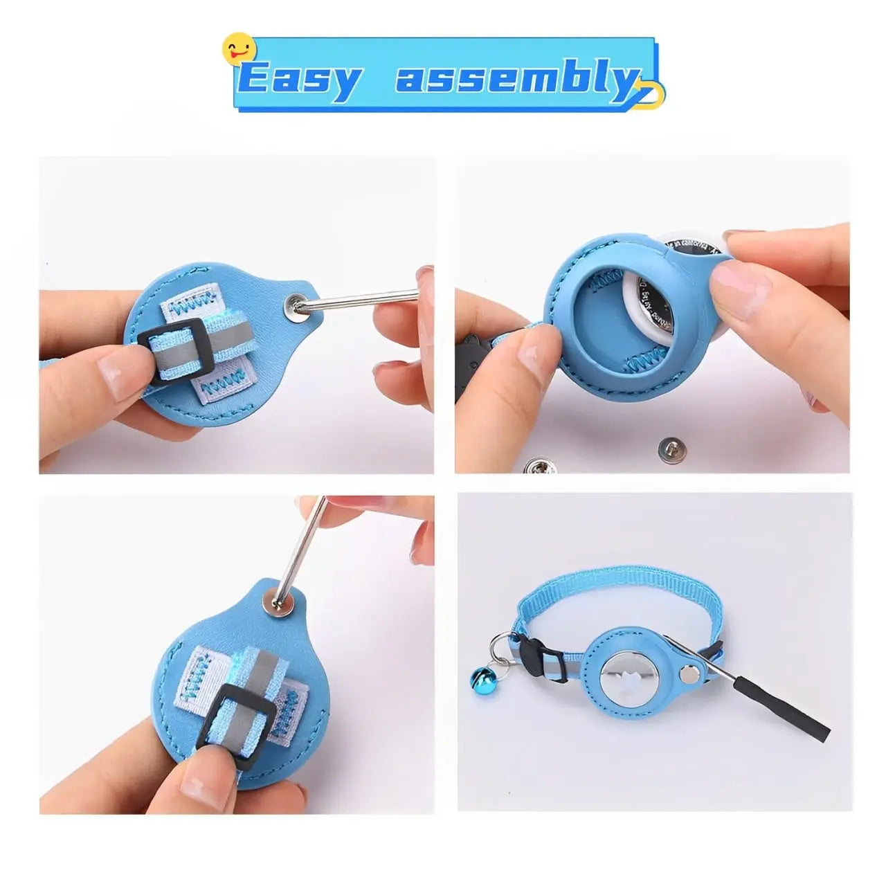 3 Pack Reflective Cat Collars with AirTag Holder & Bell, Breakaway Safety Kitten Collar Set, Waterproof