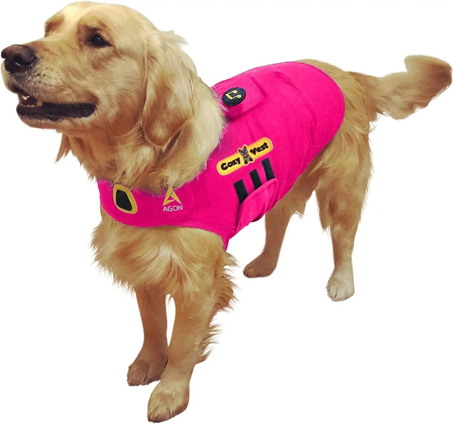 3-in-1 Dog Anxiety Vest with Music & Aromatherapy Calming Coat XXS–XXL Pink Xl [65-110 Lbs]