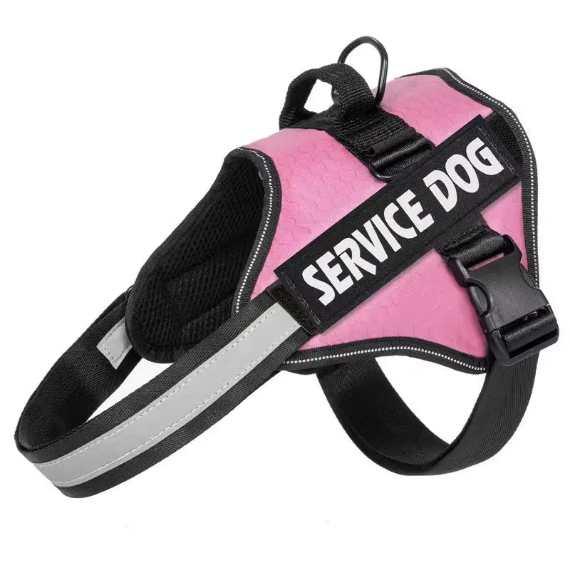 Service Dog Vest Harness with Chest Strap – Adjustable, Durable, Comfortable Pink