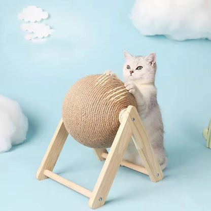 Cat Scratching Ball Toy with Sisal Rope, Durable Paw Grinding Board for Kittens & Cats, Wear-Resistant Scratcher