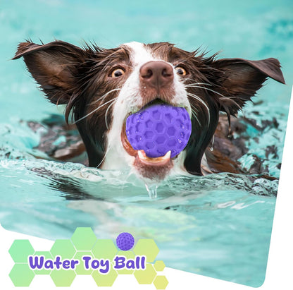 Squeaky Rubber Dog Ball for Aggressive Chewers, Floating Interactive Toy
