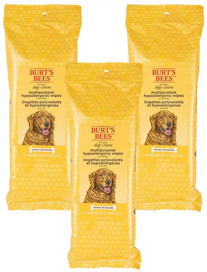 Hypoallergenic Dog Wipes with Honey – Natural Paw & Butt Cleaning, 50ct Multipurpose Wipes - Honey 50 Count (Pack Of 3)