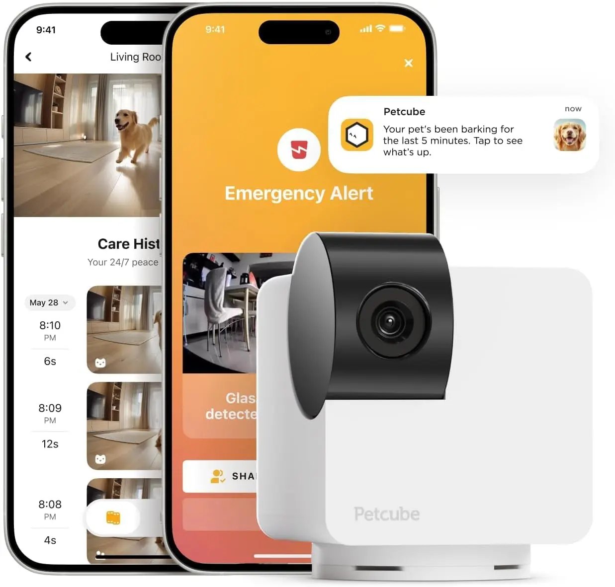 360° Pet Camera with App,1080P HD Video, Two-Way Audio, Night Vision & AI Alerts Cam 360 – Camera Only