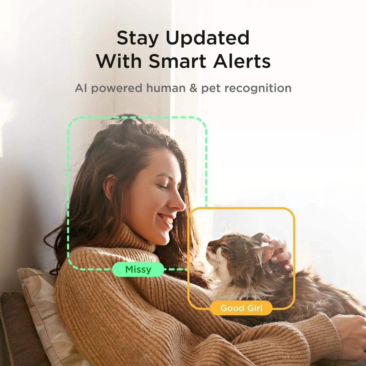 360° Pet Camera with App,1080P HD Video, Two-Way Audio, Night Vision & AI Alerts