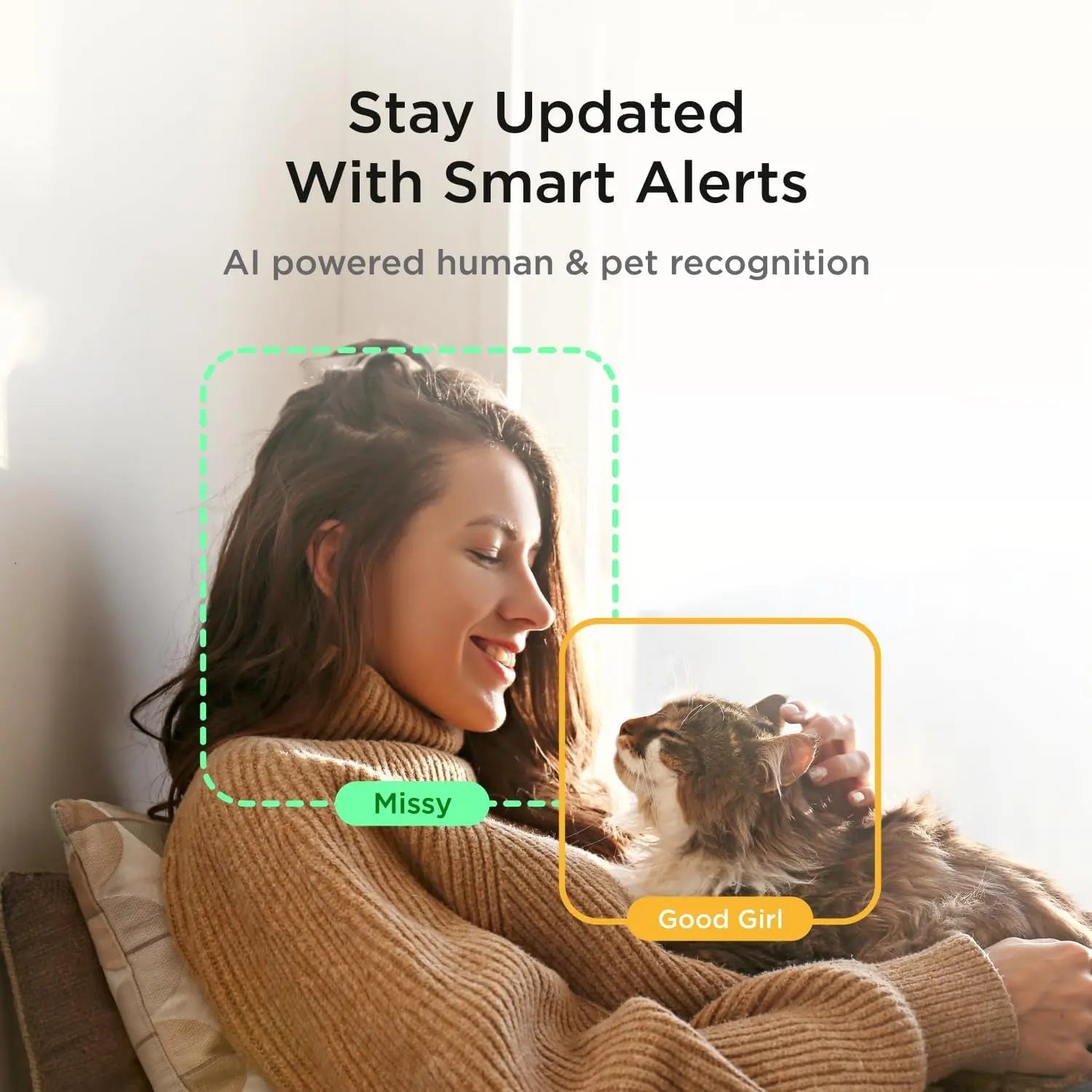 360° Pet Camera with App,1080P HD Video, Two-Way Audio, Night Vision & AI Alerts