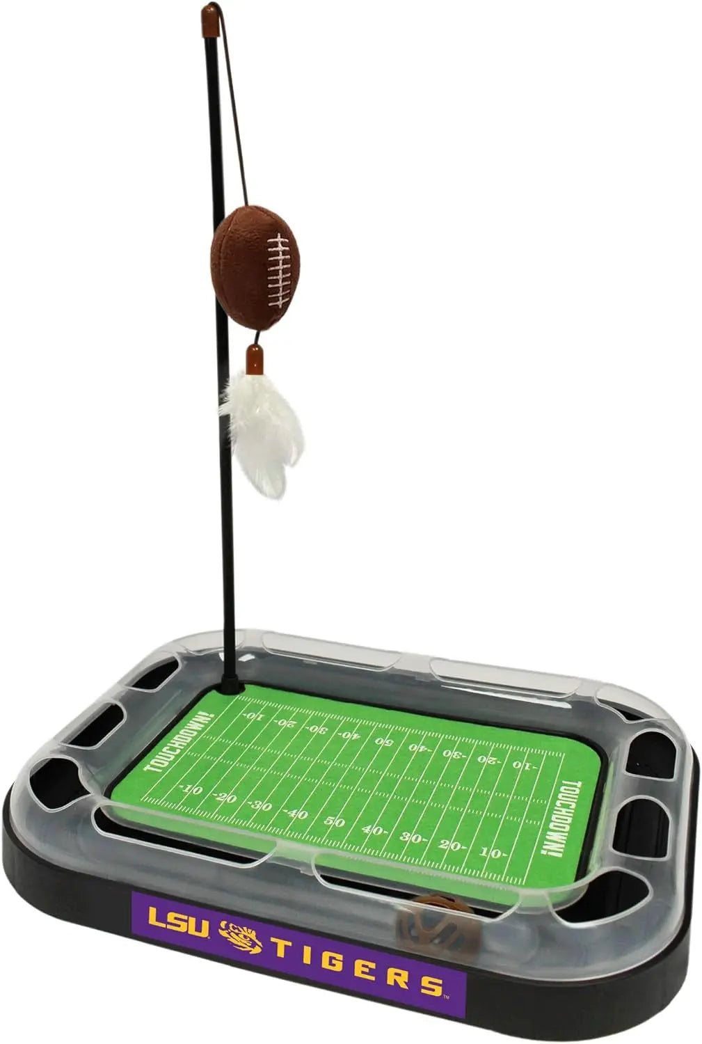 NCAA Cat Scratcher Football Field Toy – With Catnip, Feather & Interactive Ball Lsu Tigers Football Field