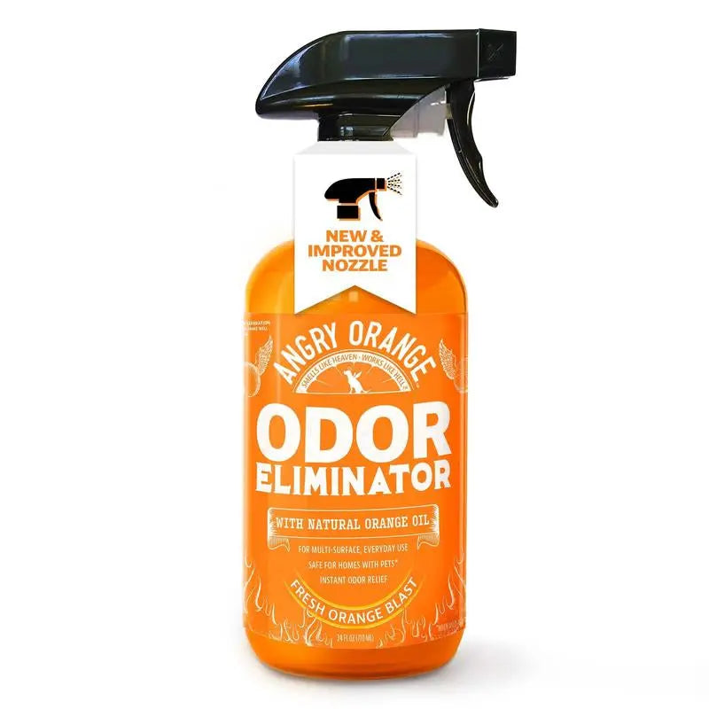 Angry Orange Pet Odor Eliminator Spray – Citrus Dog & Cat Urine Odor Remover 24Oz