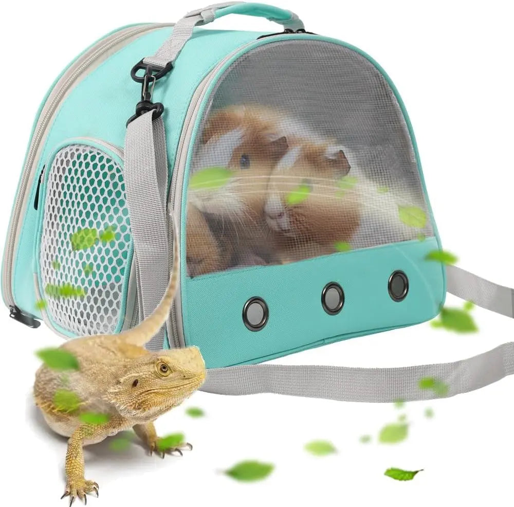 Small Pet Carrier Backpack with Clear Window, Airline Approved Travel Bag for Guinea Pig, Reptile, Hedgehog, Rat & Parrot