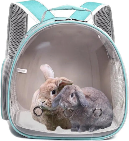 Small Pet Carrier Backpack with Clear Window, Airline Approved Travel Bag for Guinea Pig, Reptile, Hedgehog, Rat & Parrot Green Backpack