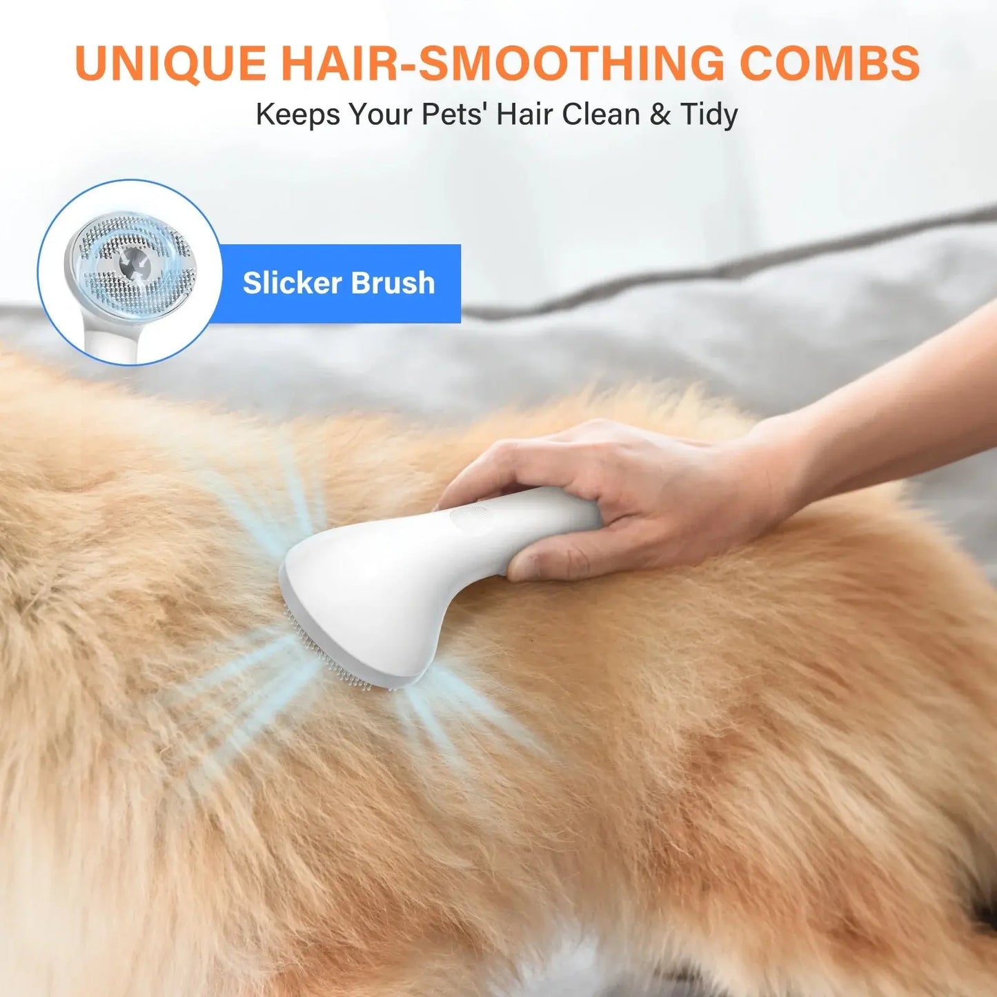 Dog Grooming Vacuum Kit 5-in-1 Clippers & Brush w/ 1.4L Dust Cup for Pets