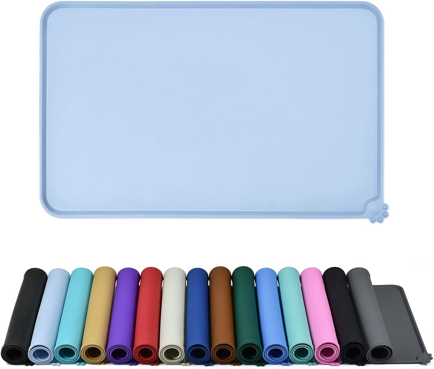 Silicone Dog & Cat Feeding Mat with Raised Edge, Waterproof & Non-Slip