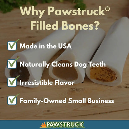 3in Filled Dog Bones Variety 3 Pack USA Made Long Lasting Chews