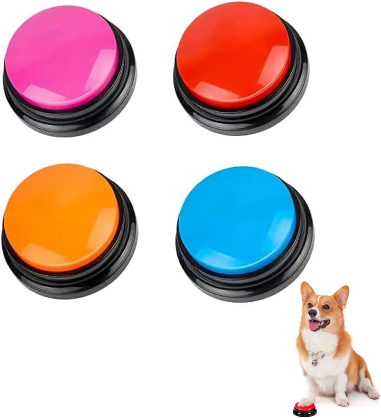 4-Pack Dog Training Voice Buttons – 30s Record & Playback Buttons for Communication Default Title