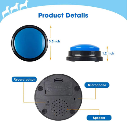4-Pack Dog Training Voice Buttons – 30s Record & Playback Buttons for Communication