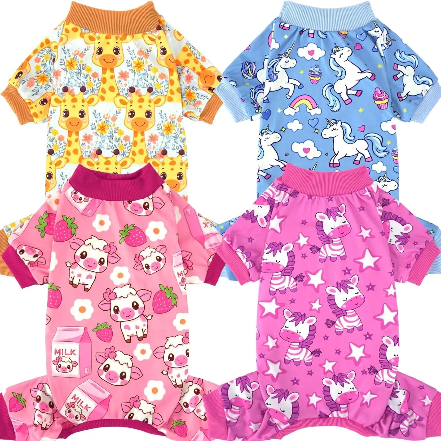 4-Pack Holiday & Christmas Dog Pajamas-for Dogs & Cats Sizes (sizes XS-XXL)