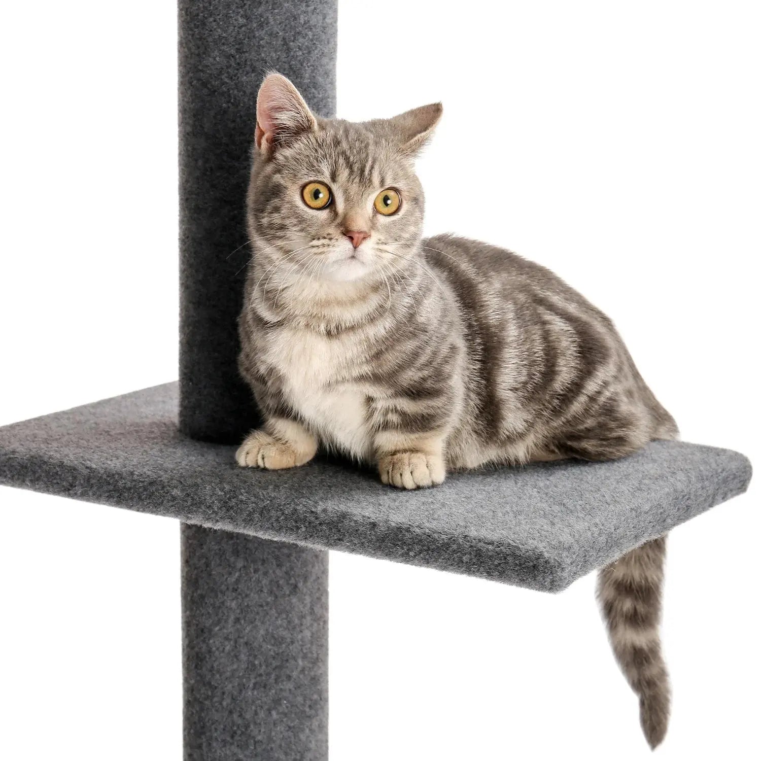 4-Tier Cat Tree Tower – Adjustable 90"-107" Floor-to-Ceiling Activity Center