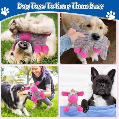 Plush Crinkle Squeaky Dog Toy for Small Medium & Large Dogs – Tough Chew