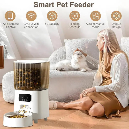 Smart Pet Feeder with HD Camera & Remote Control – 5L Auto Dispenser for Cats & Dogs