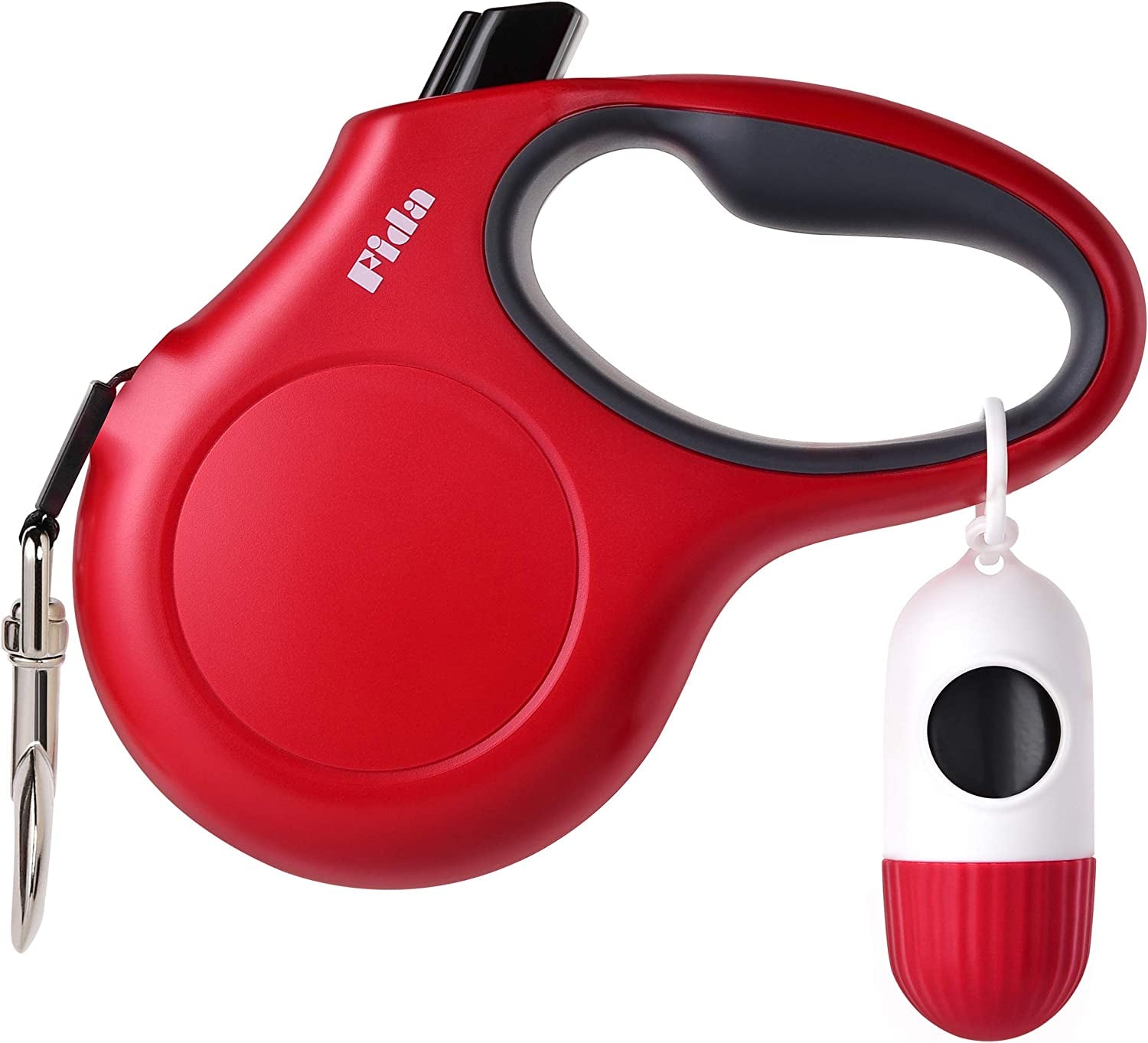 Retractable Dog Leash 16ft For Small Dogs Reflective Anti Slip Handle Bags Red