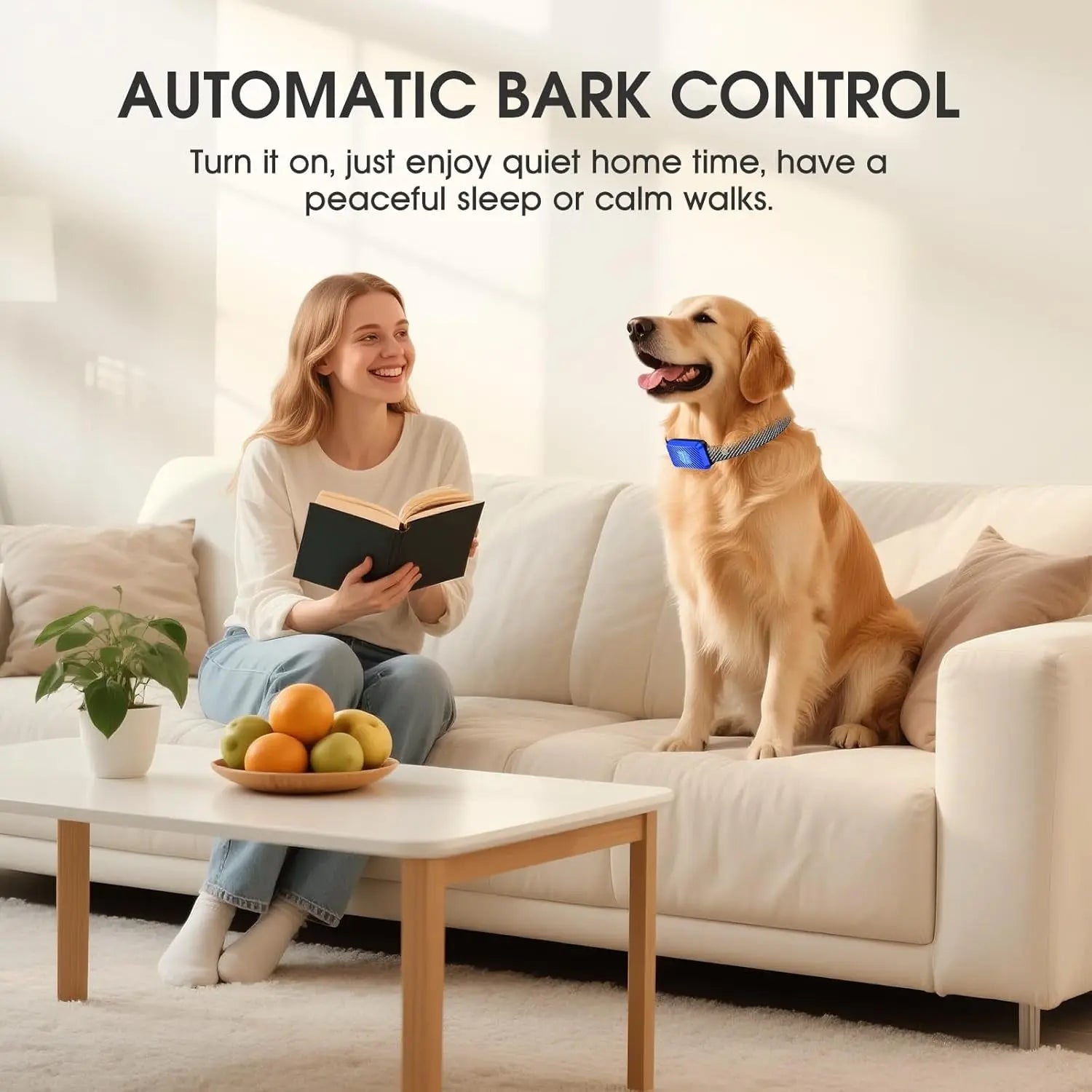 Smart Dog Bark Collar – Rechargeable No-Bark Training Collar w/ 3 Modes, 7 Levels
