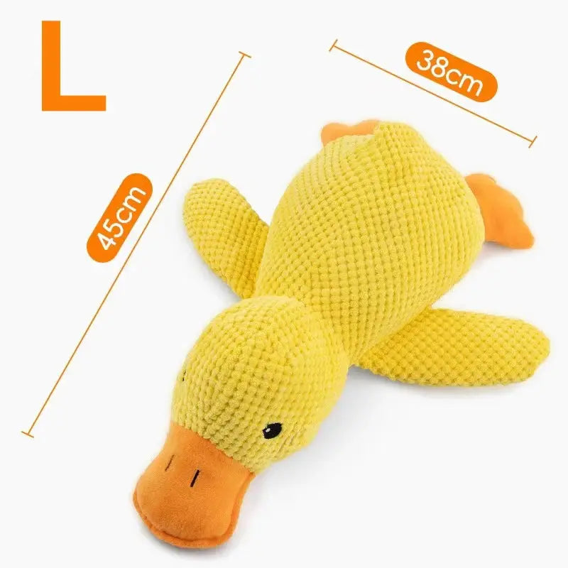 Plush Yellow Duck Pet Toy – Soft, Bite-Resistant, Squeaky Fun for All Sizes Yellow Duck-L