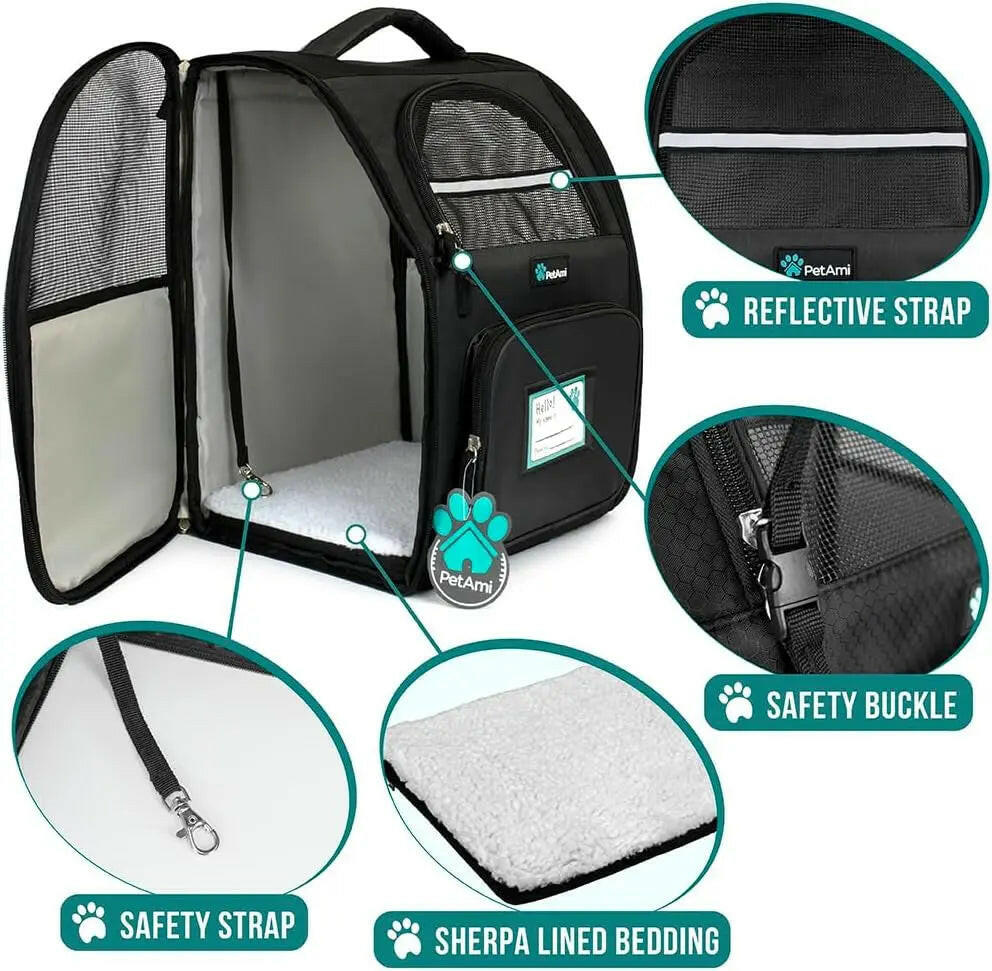 Travel stress-free with your pet! Airline Approved & Ventilated Dog/Cat Backpack (Up to 18 lbs)