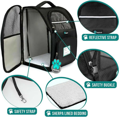 Travel stress-free with your pet! Airline Approved & Ventilated Dog/Cat Backpack (Up to 18 lbs)