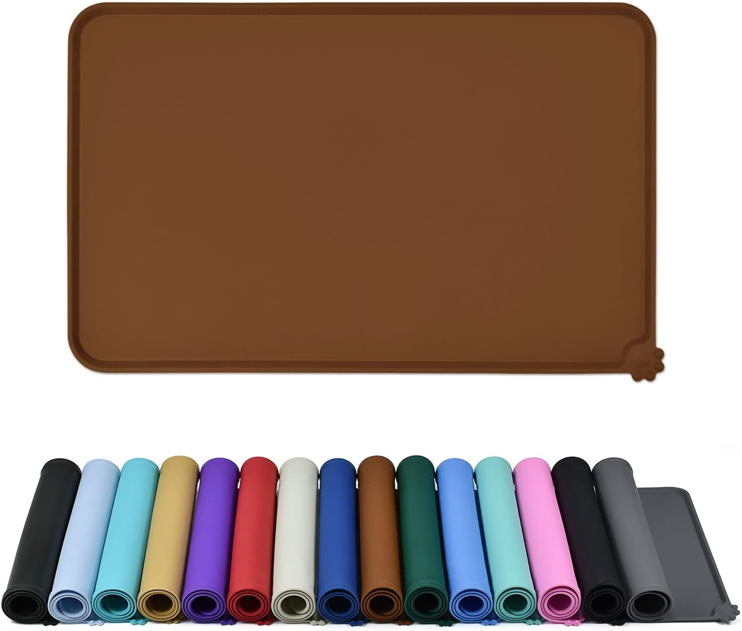 Silicone Dog & Cat Feeding Mat with Raised Edge, Waterproof & Non-Slip