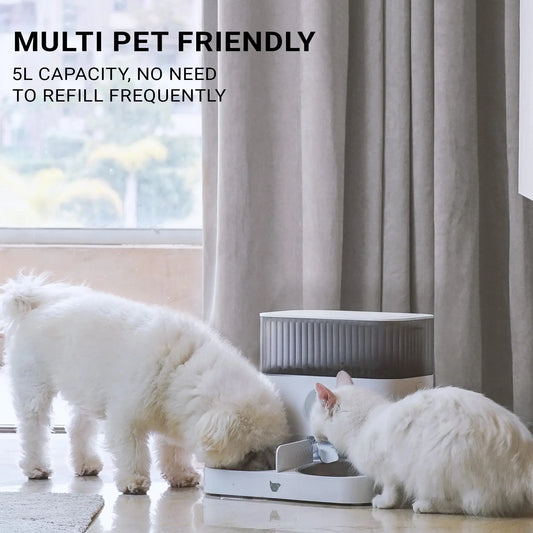 Double Automatic Pet Feeder, Two-Way Splitter and Double Bowls for Cats and Dogs