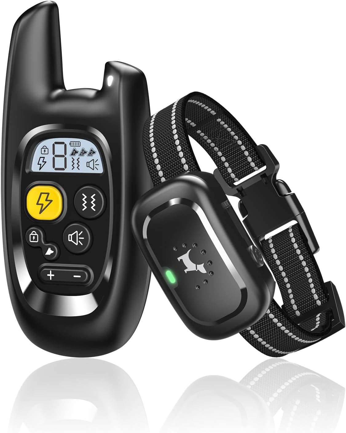 Dog Training Collar Remote Beep Vibration Shock Lock 1600FT Waterproof Black 1-Pack
