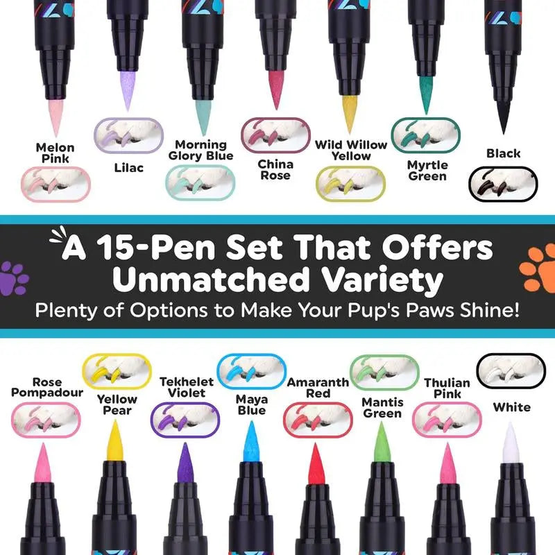 Dog Nail Polish Pens Quick Dry – Pet Safe Nail Pawlish for Dogs & Cats Grooming
