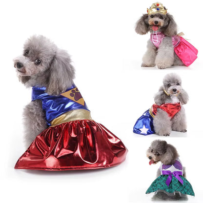 Halloween Pet Dress Costume | Superhero or Princess Outfit for Dogs & Cats
