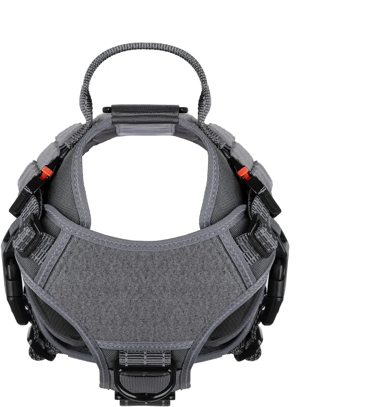 No-Pull Tactical Dog Harness with Handle – 2X Metal Buckles, Adjustable Vest with Hook & Loop Panels (All Sizes)