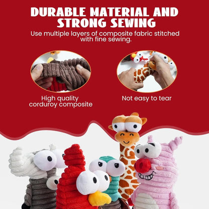 5-Pack Squeaky Dog Toys, Durable Plush Critter Set for Small to Large Dogs