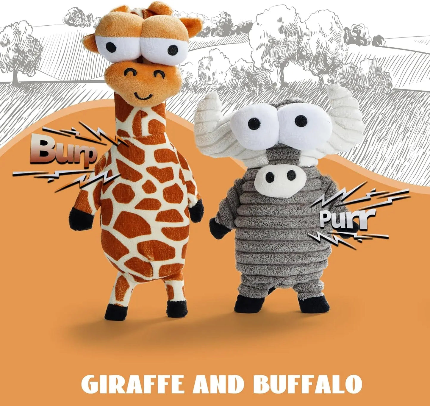 5-Pack Squeaky Dog Toys, Durable Plush Critter Set for Small to Large Dogs