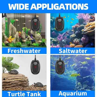 50W Submersible Aquarium Heater with External Temp Controller for Betta, Turtle, Fresh & Saltwater, 1-10 Gal