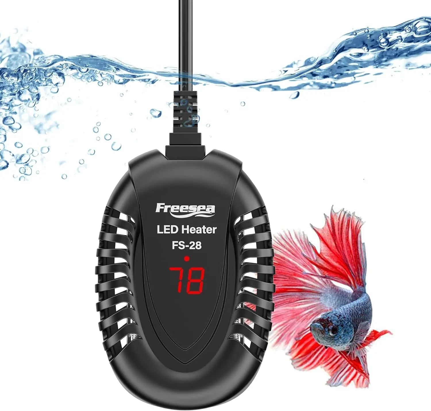 50W Submersible Aquarium Heater with External Temp Controller for Betta, Turtle, Fresh & Saltwater, 1-10 Gal 75W(5-15Gallon)
