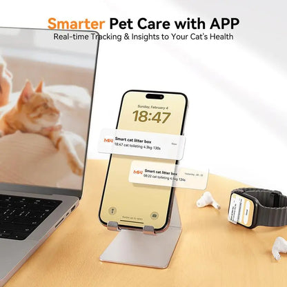 Meowant SC01 Smart Litter Box – Self-Cleaning, Odor-Free, Pee Guard, Auto Safety Stop, App-Controlled, Includes Mat & Liner for Convenient Cat Care