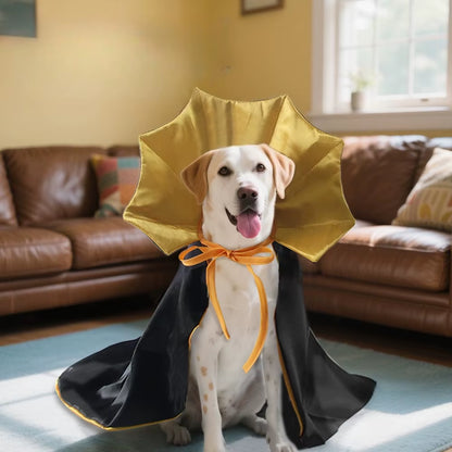 Pet Vampire Cloak Costume | Funny Halloween Outfit for Dogs & Cats