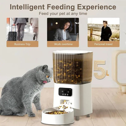 Smart Pet Feeder with HD Camera & Remote Control – 5L Auto Dispenser for Cats & Dogs