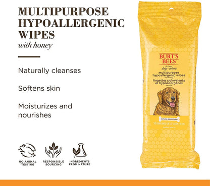 Hypoallergenic Dog Wipes with Honey – Natural Paw & Butt Cleaning, 50ct