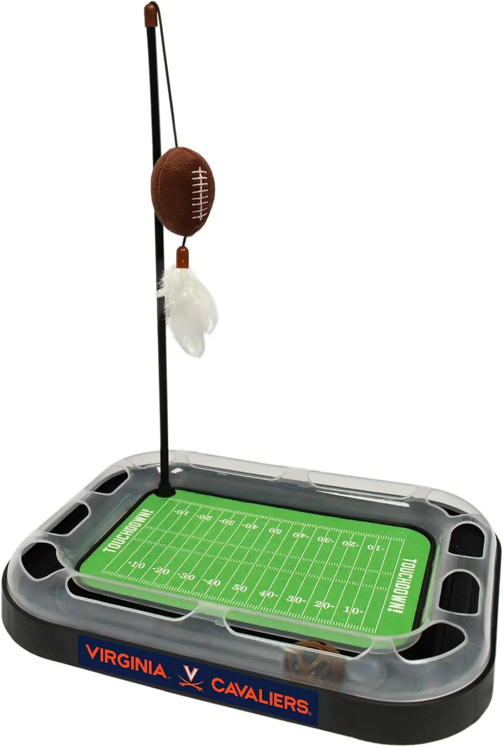NCAA Cat Scratcher Football Field Toy – With Catnip, Feather & Interactive Ball Virginia Cavaliers Football Field