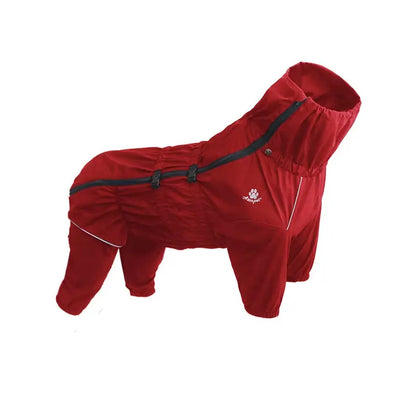Waterproof Winter Dog Coat Jacket – With Reflective Strips, Adjustable Fit, Windproof, S–5XL Red