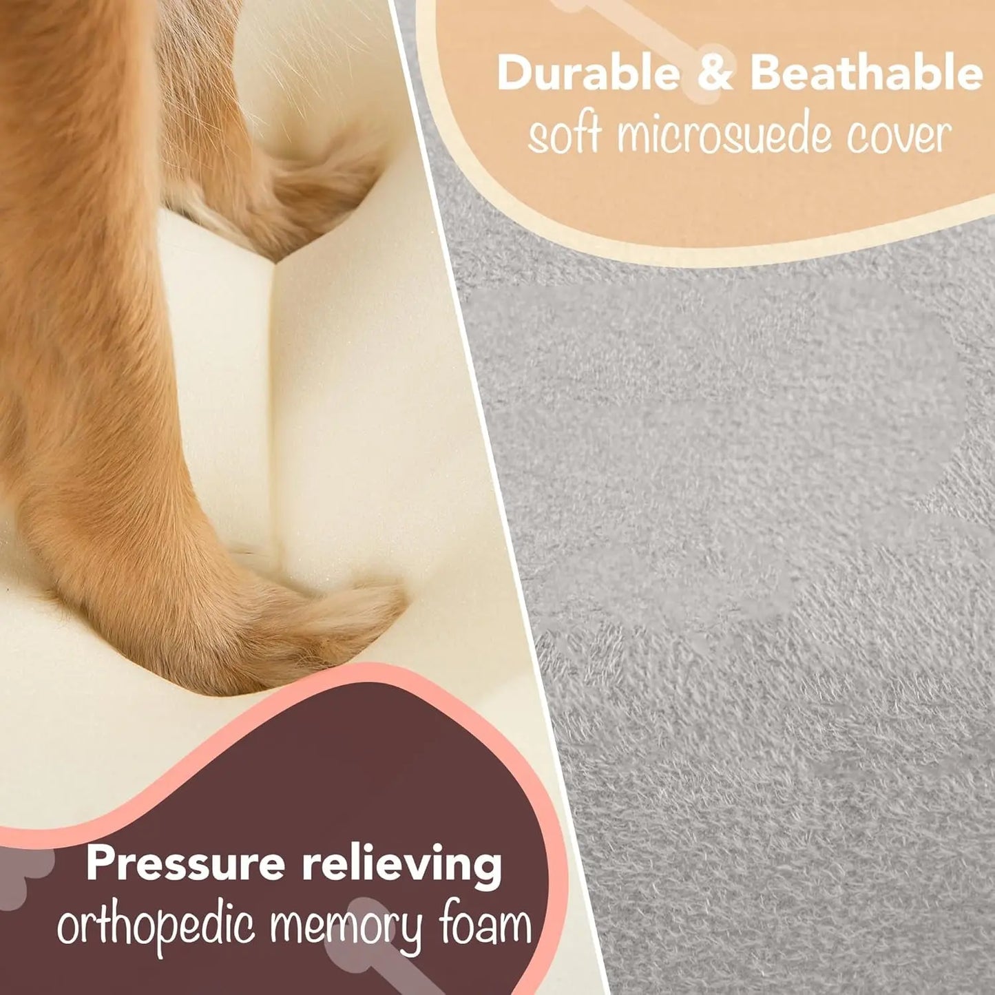 Chester Xx-Large Dog Bed - Orthopedic Memory Foam Mattress, Calming Couch Bed, Wall Rim Pillow, Water Resistant Liner, Washable Cover, Non-Slip Bottom