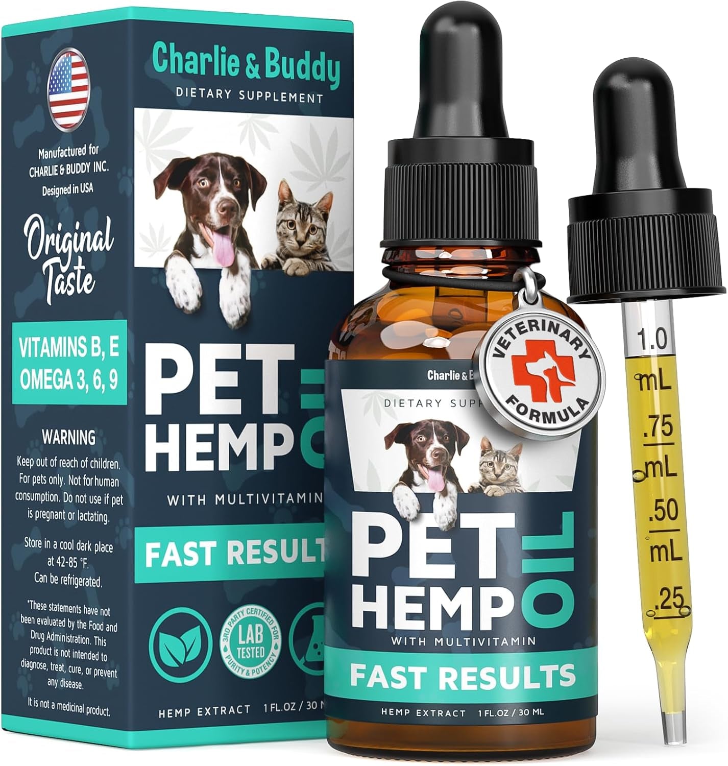 Charlie & Buddy Hemp Oil for Dogs & Cats, Calming & Joint Support Default Title
