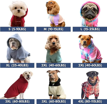 Premium Dog Hoodie – Soft Fleece Stretch Hoodie for Small to Large Dogs S–5XL